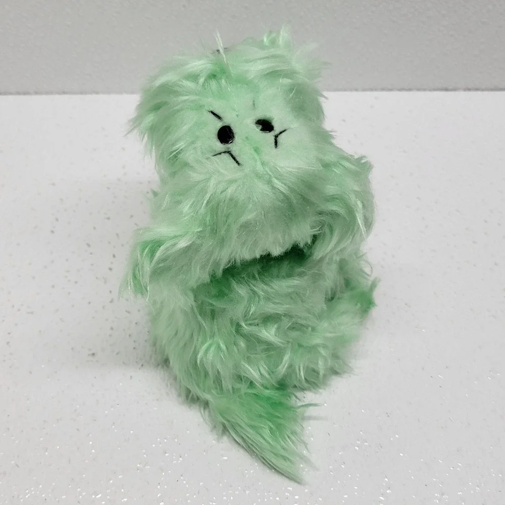 Vintage Russ Berrie Curly Jr. Green Shamrock Bow Ribbon Dog Plush